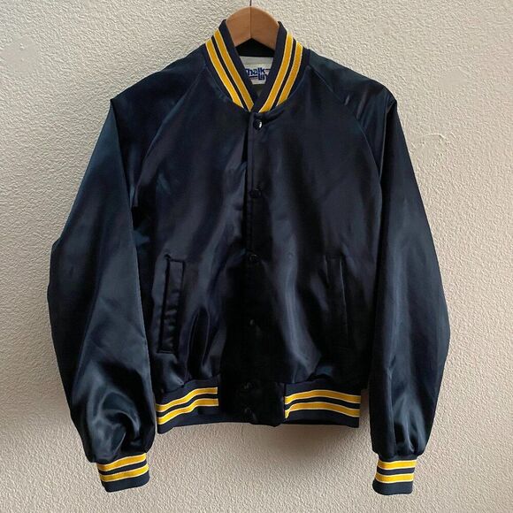 UNC Northern Colorado Bears Chalk Line 80s 90s Bomber Jacket Small VTG Lined - Picture 2 of 5